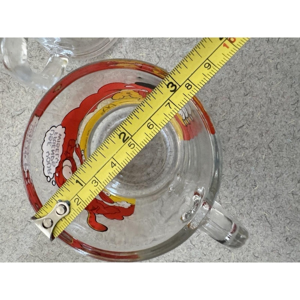 GARFIELD & ODIE Vintage 1978 Clear McDonald's Glass Coffee Cups Mugs (Set of 2) - Picture 3 of 9